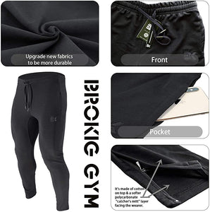 Mens Zip Joggers Pants - Casual Gym Workout Track Pants Comfortable Slim Fit Tapered Sweatpants with Pockets