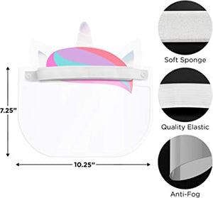 ABG Accessories Kids Face Shield with Matching Little Girls Reusable Fabric Mask