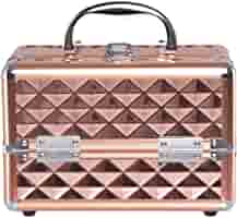 Load image into Gallery viewer, Moccha Mini Makeup Box, Portable Cosmetics Train Case with a Handle &amp; Lockable Key, Practical Travelling Storage Box with 2-Tier Trays &amp; Mirror, for Home Makeup Jewelry Storage