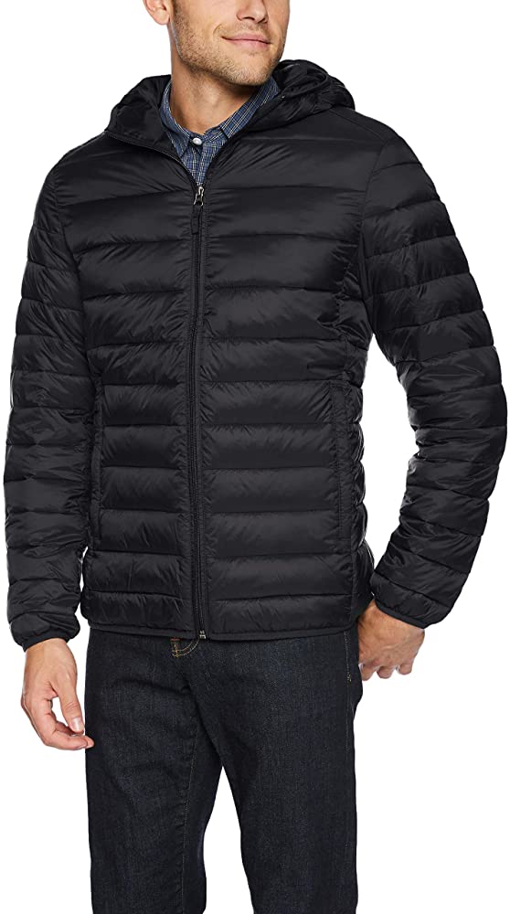 Men's Lightweight Water-Resistant Packable Hooded Puffer Jacket