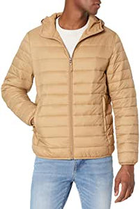 Men's Lightweight Water-Resistant Packable Hooded Puffer Jacket