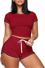 Load image into Gallery viewer, WIHOLL Womens Casual 2 Piece Short Sleeve Outfits Sets Summer Sexy Active Tracksuits