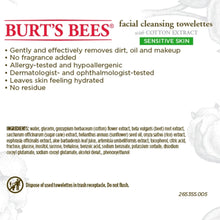 Load image into Gallery viewer, 30 Count, Burt&#39;s Bees Facial Cleansing Towelettes, Sensitive Skin