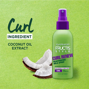Garnier Fructis Style Curl Renew Reactivating Milk Spray, For Naturally Curly Hair, 5 fl. oz.