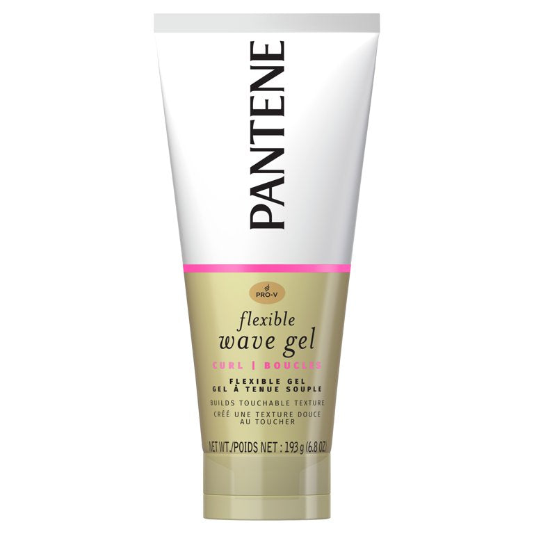 Pantene Flexible Wave Gel for Curly Hair, Non-Sticky Formula, 6.8 oz