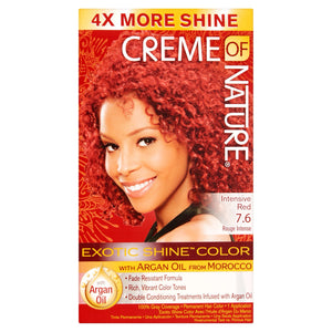 (2 pack) Creme of Nature Exotic Shine Color Intensive Red 7.6 Permanent Hair Color, 1 application